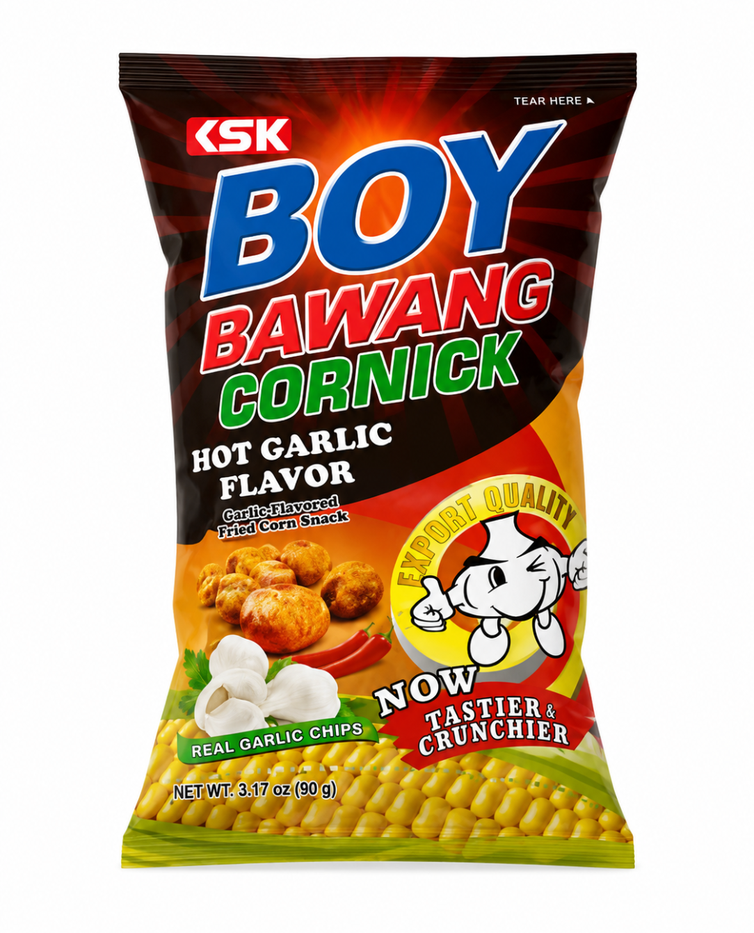 Boy Bawang Cornick Hot Garlic Flavor 90g bag