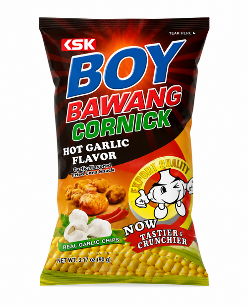 Boy Bawang Cornick Hot Garlic Flavor 90g bag