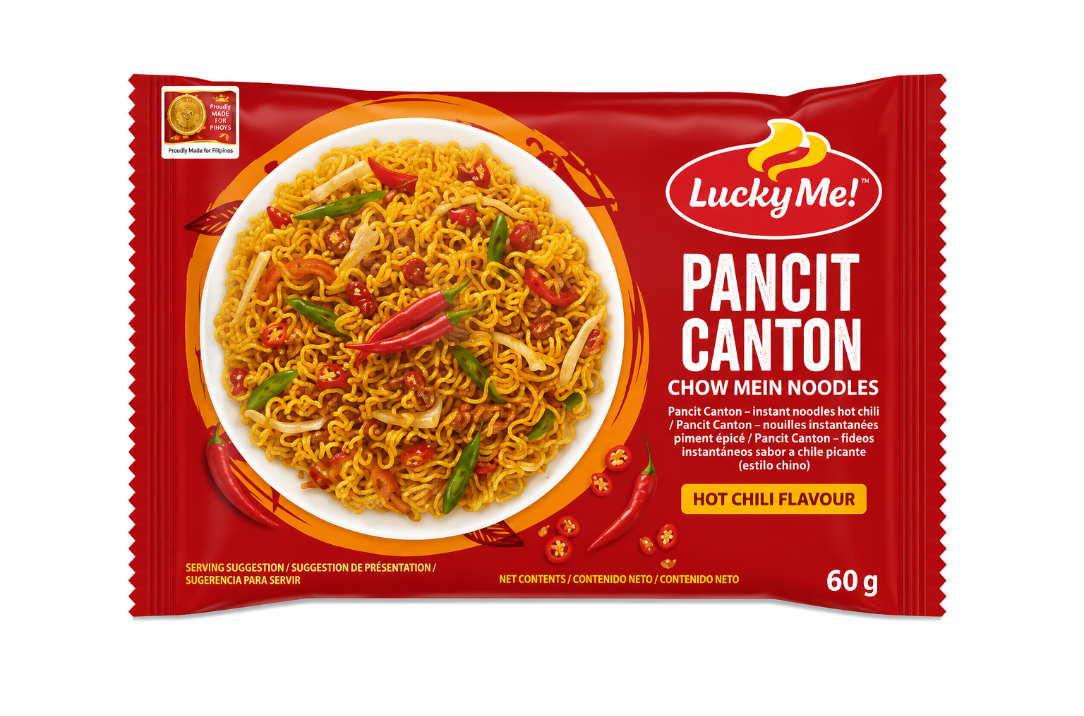Lucky Me! Pancit Canton Hot Chili Flavor 60g pack