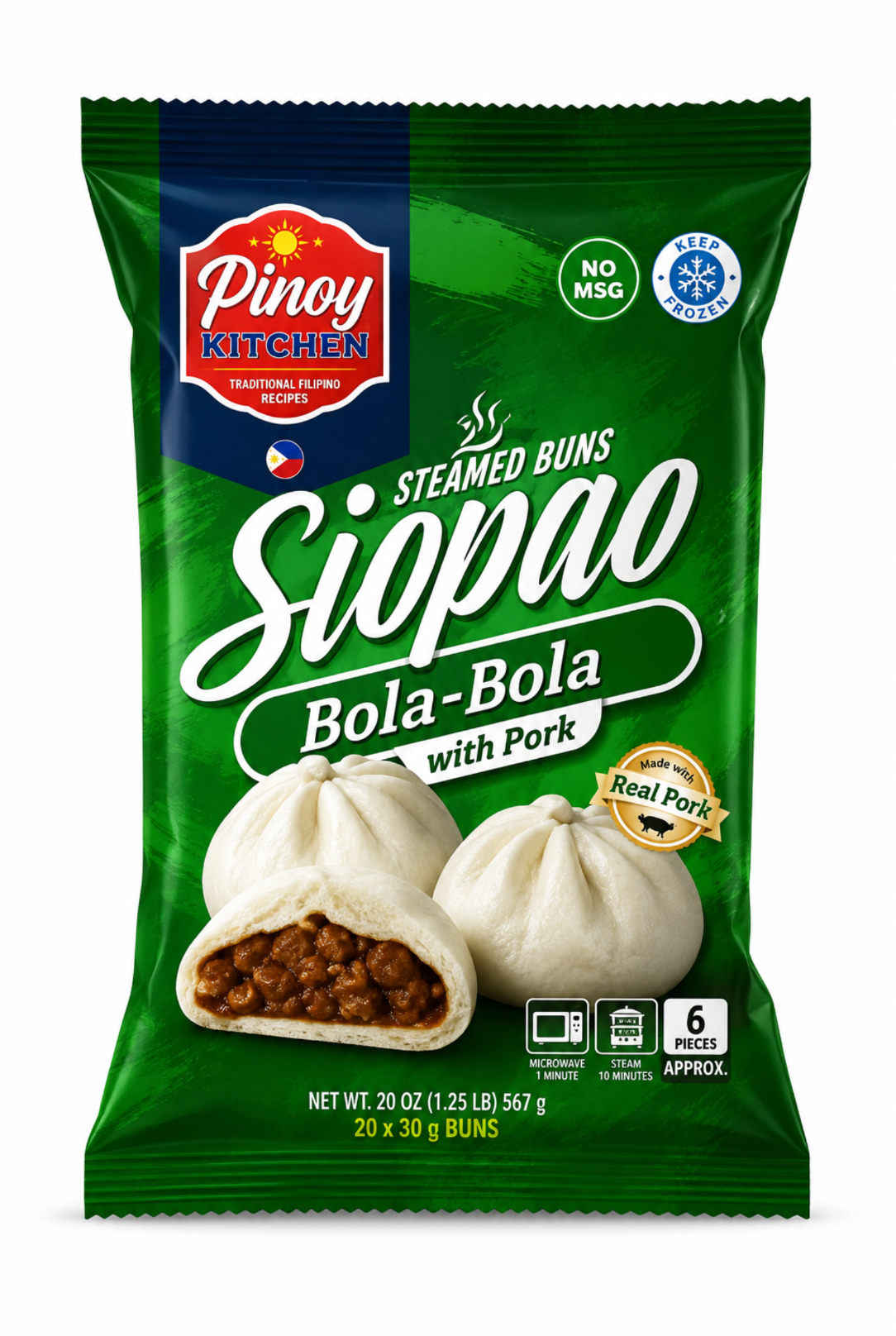 Pinoy Kitchen Siopao Bola-Bola with Pork 300g