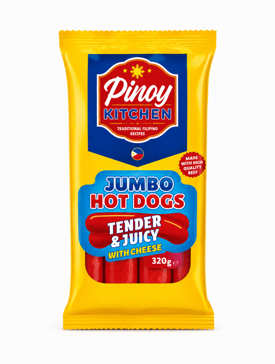 Pinoy Kitchen Jumbo Hot Dogs with Cheese 320g