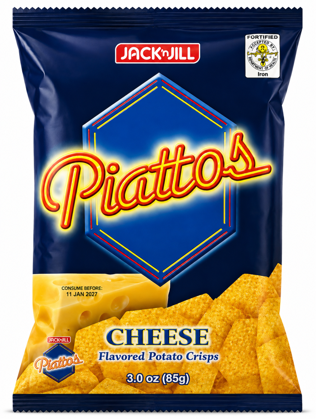 Jack 'n Jill Piattos Cheese Flavored Potato Crisps 85g