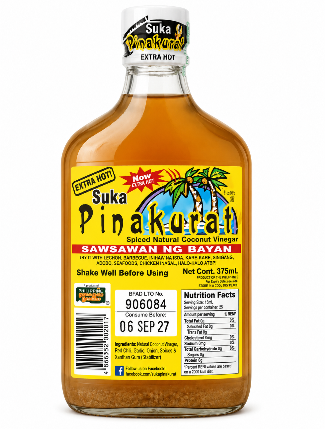 Suka Pinakurat Spiced Natural Coconut Vinegar Extra Hot 375ml